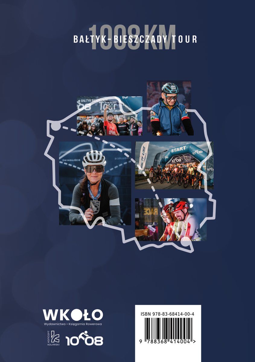 Tył okładki: Bałtyk-Bieszczady Tour. Jak przejechać rowerem 1008 km non-stop